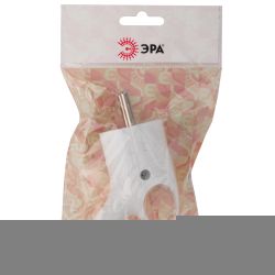 Вилка ЭРА Vx4-W с заземлением угловая с кольцом 16A белая