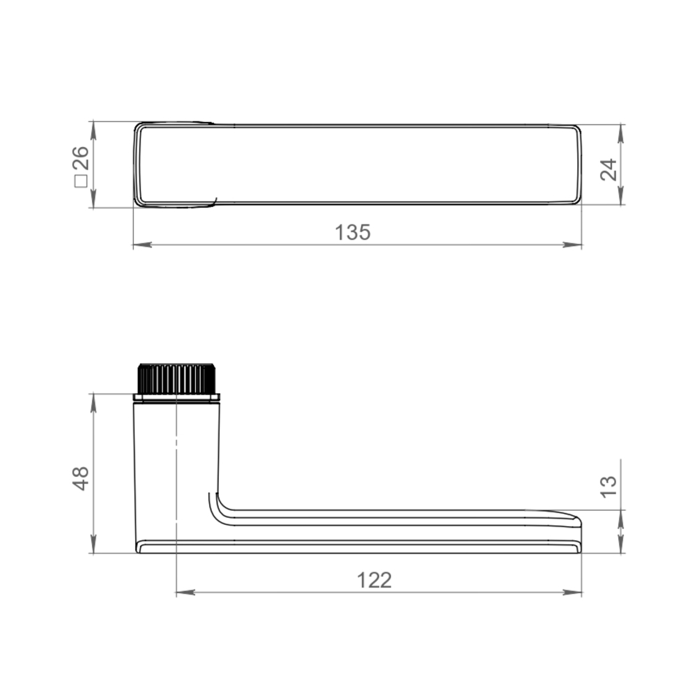 Ручка раздельная K.EL.Q27.GANT BL-24 черный