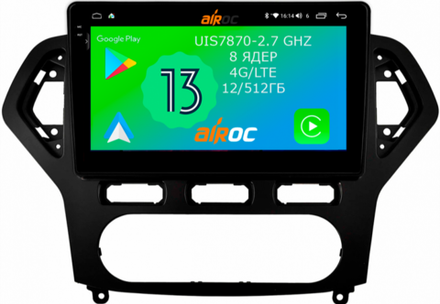 Магнитола для Ford Mondeo 4 2010-2015 (для любых комплектаций) - Airoc 2K AU-1713A на Android 13, TS20, 12/512Гб, SIM-слот