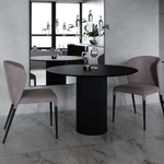 Стол круглый Nolan 100, керамика матовая, черная