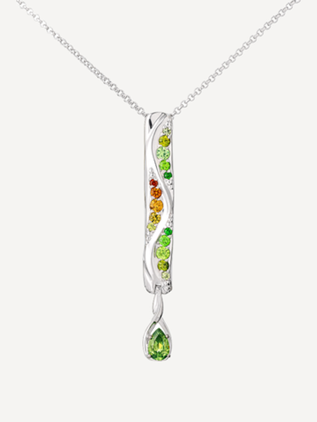 Подвес из серебра со вставками из демантоидов