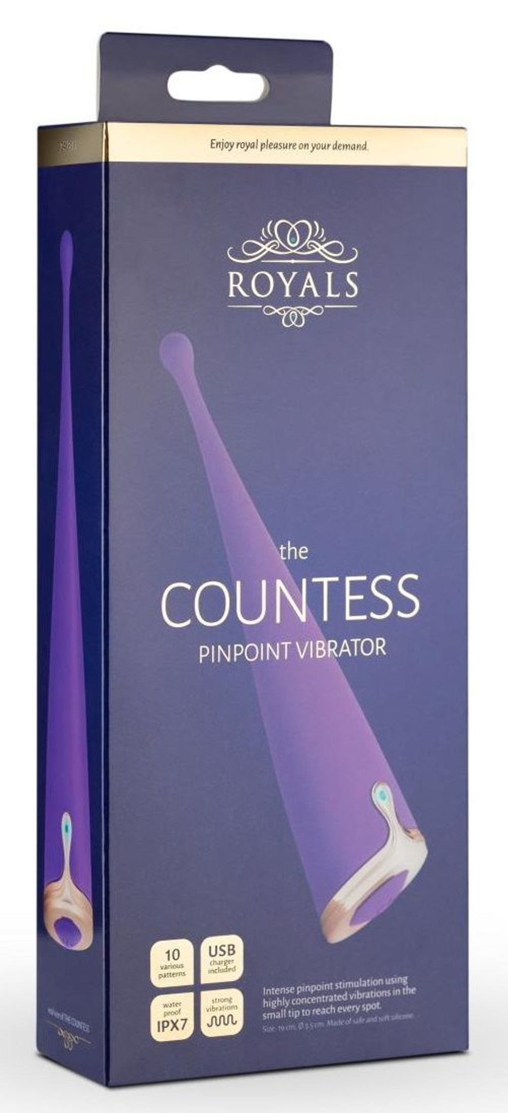 Фиолетовый клиторальный вибратор The Countess Pinpoint Vibrator - 19 см.