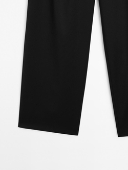 Massimo Dutti Брюки свободного кроя из тонкой шерсти, черный