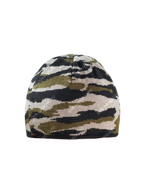 Шапка вязаная 2-х нитка без отворота (серый КМФ)