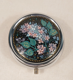 Таблетница с ручной росписью Палех "Сирень"