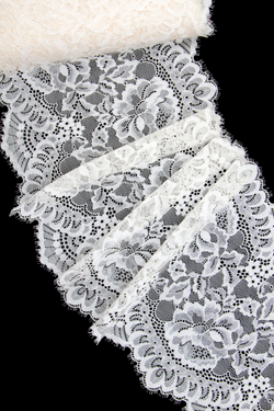 Кружево шантильи кремовое эластичное ширина 22 см