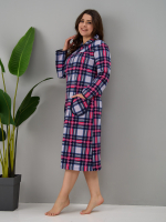 Халат Х-138/клеткасерая-малина