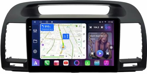 Магнитола для Toyota Camry 30 2001-2006 (рамка черная) - FarCar S400-TS18 монитор 9.5" QLED на Android 14, CarPlay, 4G SIM-слот