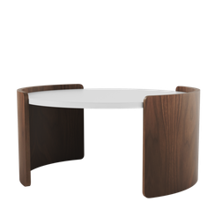 Столик Lagom D 65 см высота 32 см (белый, орех)