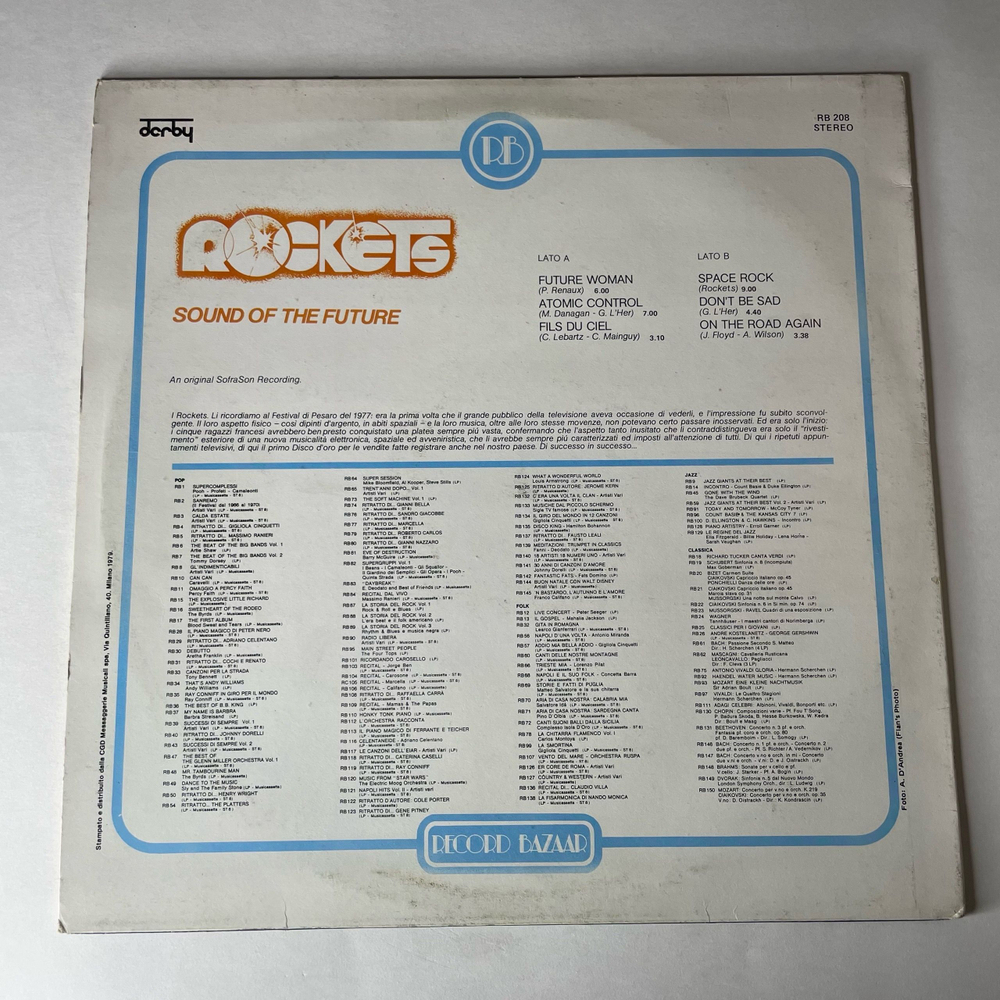 Винтажная виниловая пластинка LP Rockets Sound Of The Future (Италия 1979)