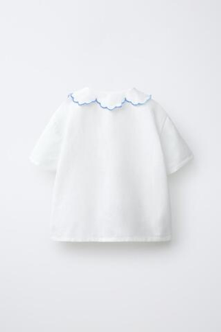 ZARA ПИЖАМА С ВЫШИВКОЙ ИЗ ХЛОПКА И ЛЬНА, ЭКРЮ МЕЛАНЖ