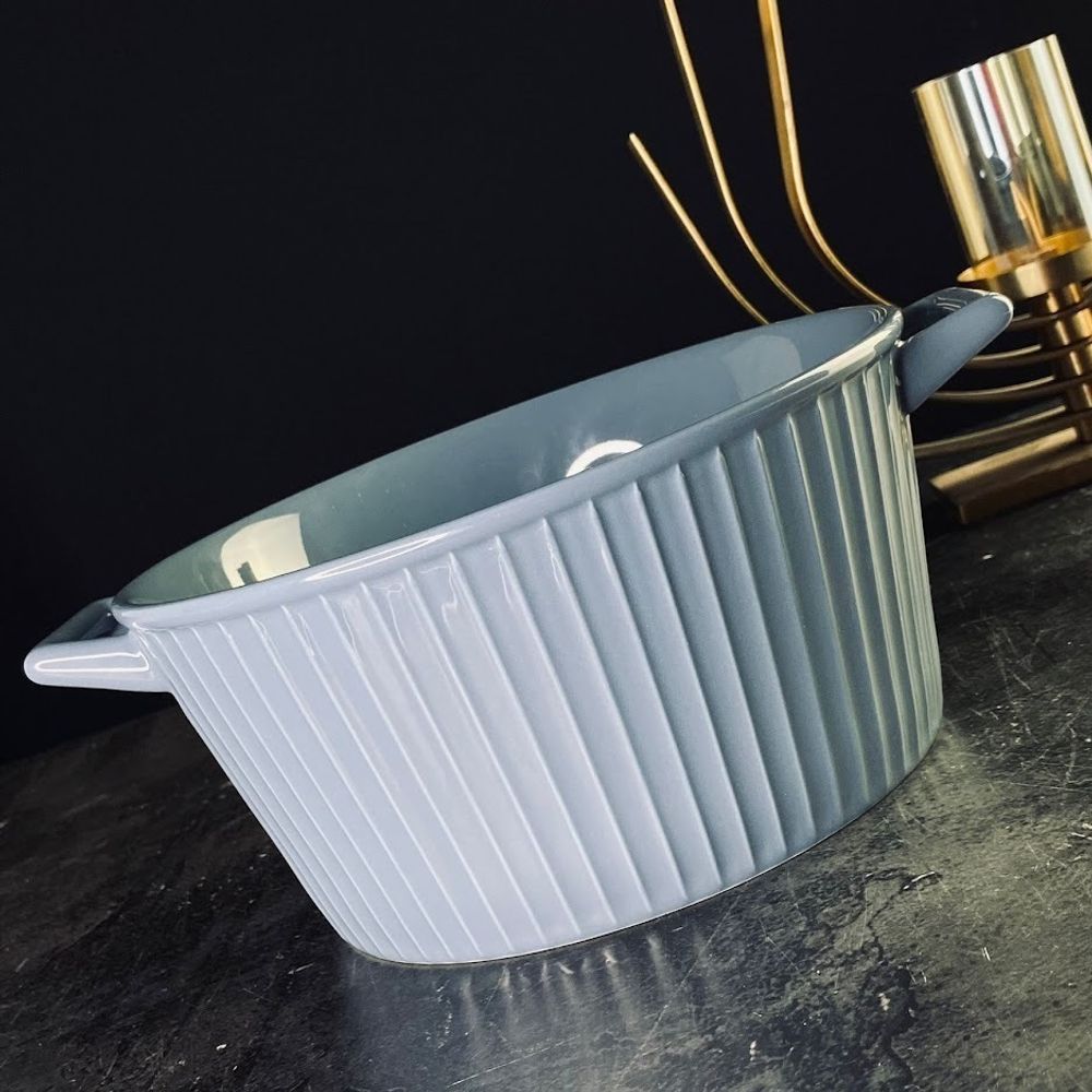 Lenardi 118-113 Салатник 18см с ручками ГРАФИТ в под.уп.(х12)Фарфор