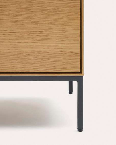 Vedrana Прикроватная тумба из дубового шпона со стальными ножками 60 x 55 см