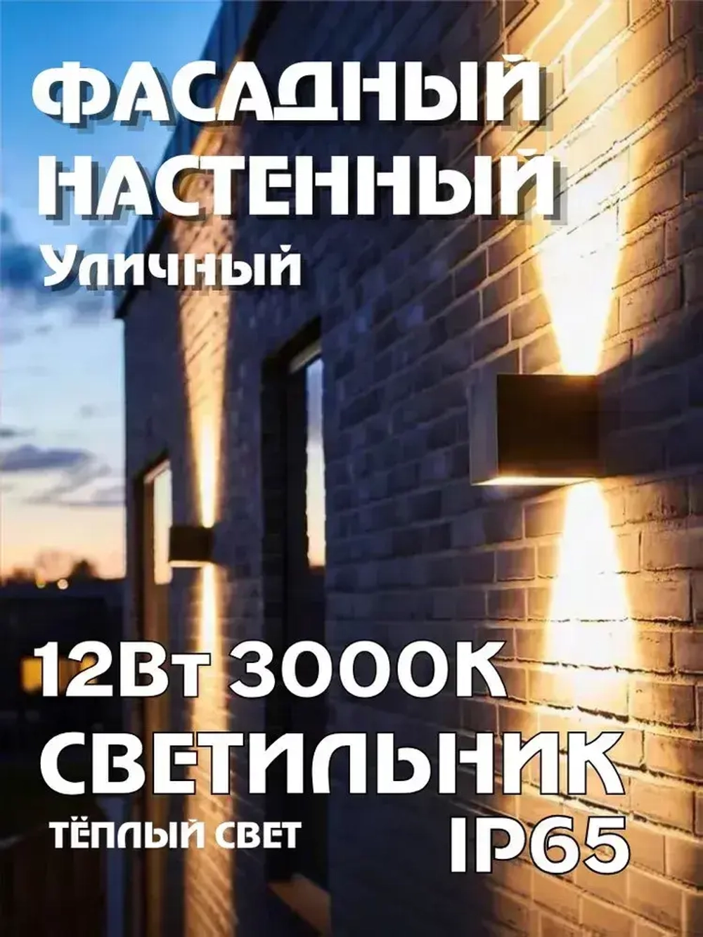 Светильник уличный фасадный архитектурный 12Вт 3000К IP65 металлический черный RINIMA