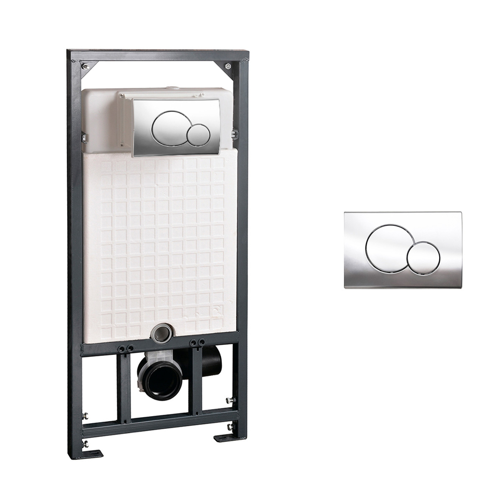 Комплект Инсталляция 10002 + Кнопка Глянцевый Хром