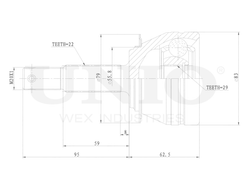 ШРУС внешний UNIO CVJ-20053