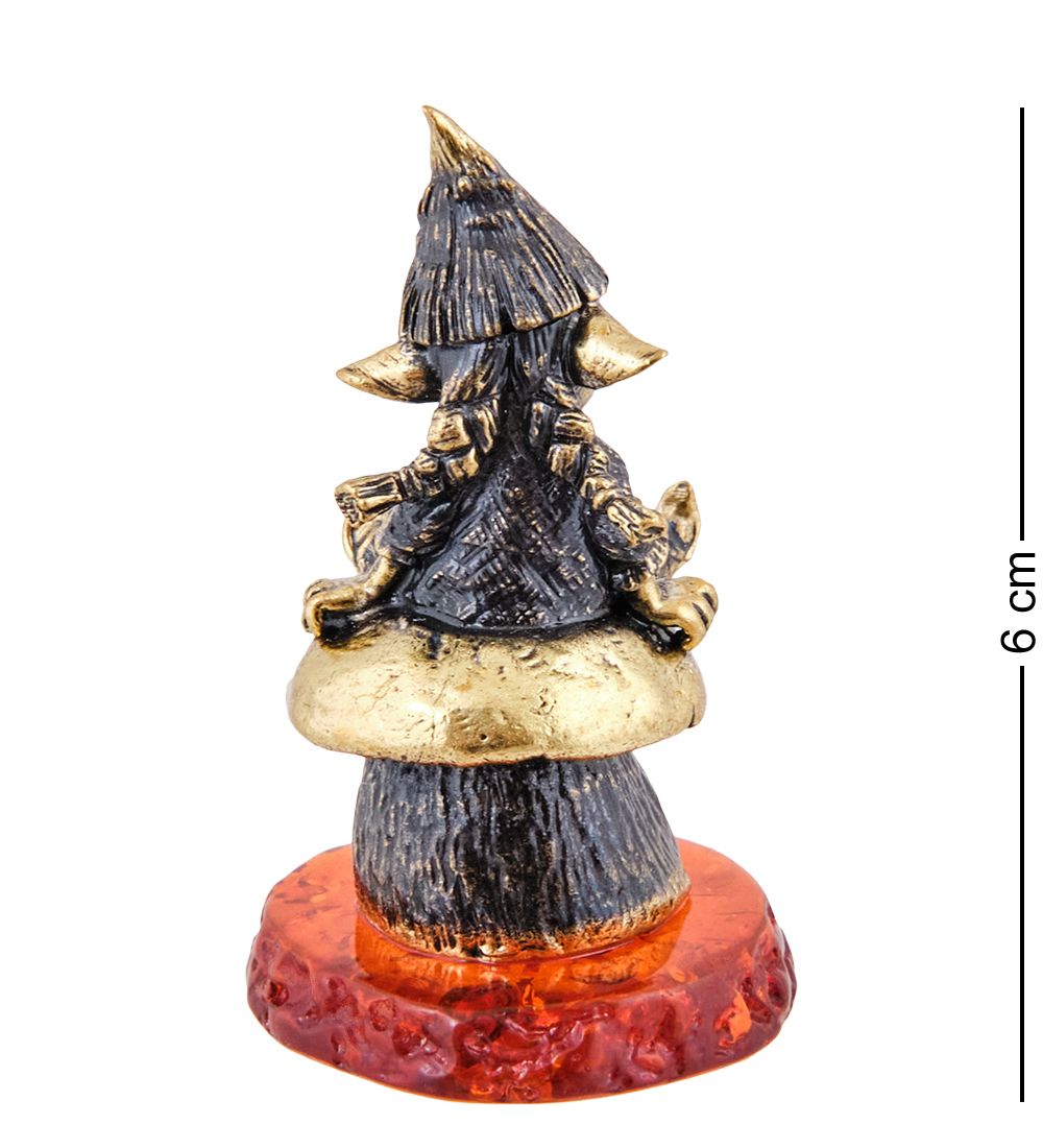Народные промыслы AM-3649 Фигурка «Гном Бардзуки Гедрэ» (латунь, янтарь)