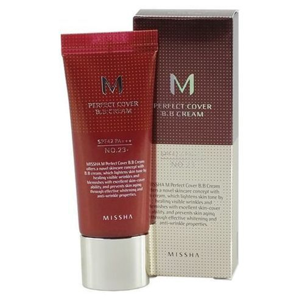 Missha M Perfect Cover BB Cream SPF42/PA+++ тональный крем с прекрасной кроющей способностью тон № 23 натуральный беж