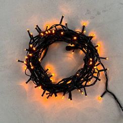 Светодиодная нить 100 желтых LED ламп, 10 м., 24В., черный провод ПВХ, LTC (PST100-11-1Y)