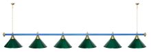 Лампа STARTBILLIARDS 6 пл. (плафоны антик медь,штанга красная,фурнитура золото)