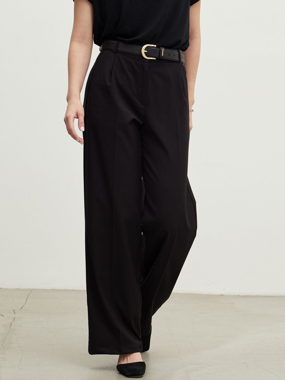 Брюки Палаццо на молнии ЧЕРНЫЕ вискоза