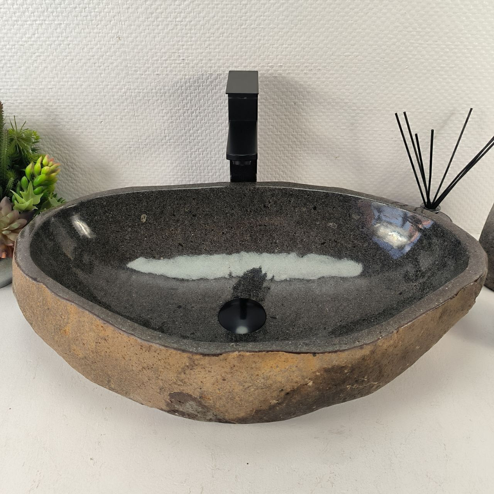 Каменная раковина из речного камня RS-05463 (60*36*14) 0857 из натурального камня