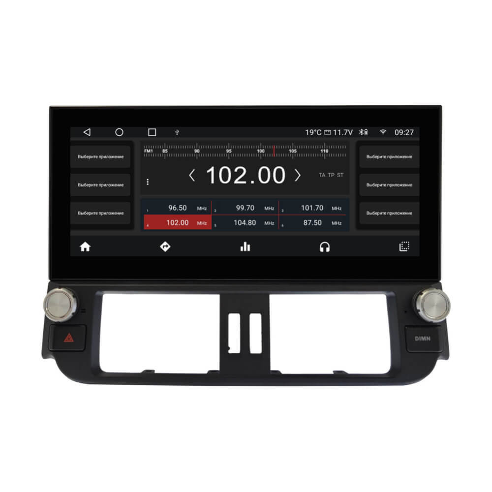 Магнитола для Toyota Land Cruiser Prado 150 2009-2013 (взамен 7" навигации, поддержка JBL и 360) - Carmedia ZH-T1209 монитор 12.3" на Android 12, 8/128Гб, CarPlay, 4G SIM-слот