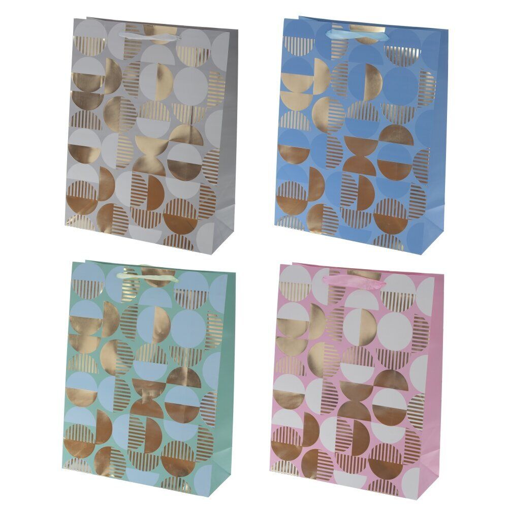 GAEM Пакет подарочный L (бумага 210г/м2, блок микс 12шт), L30 W12 H39 см, 4в.