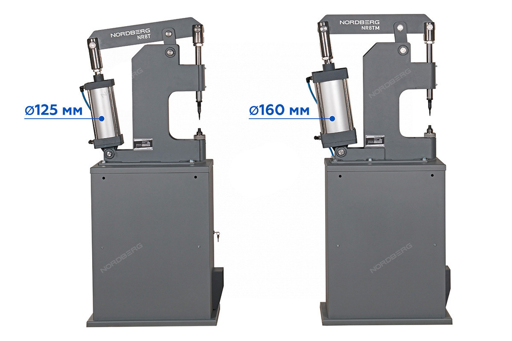 NORDBERG (NR8T) Пневматический станок для заклепки тормозных колодок, цилиндр 125, с тумбой
