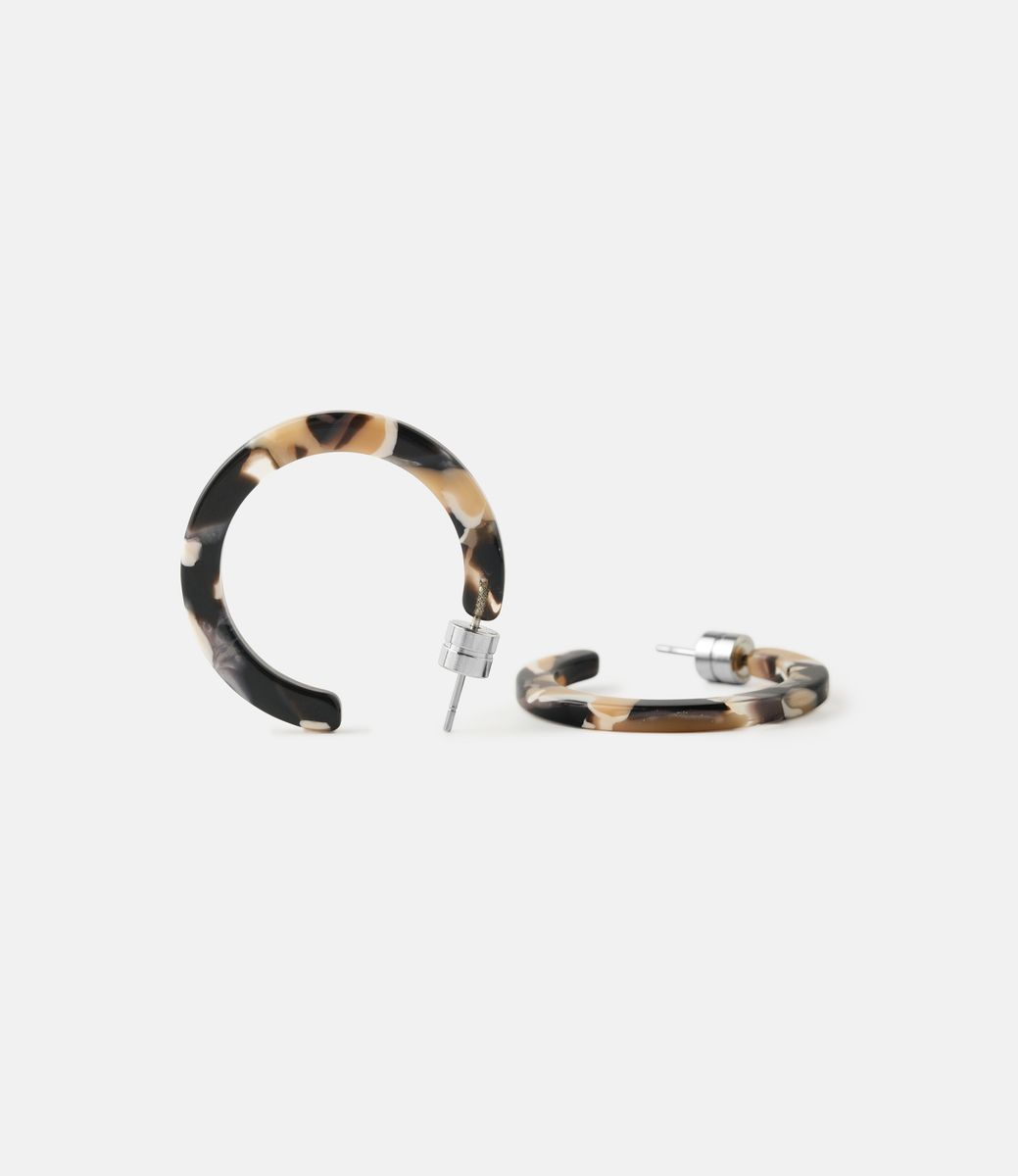 Machete Mini Hoops in Abalone — серьги из ацетата