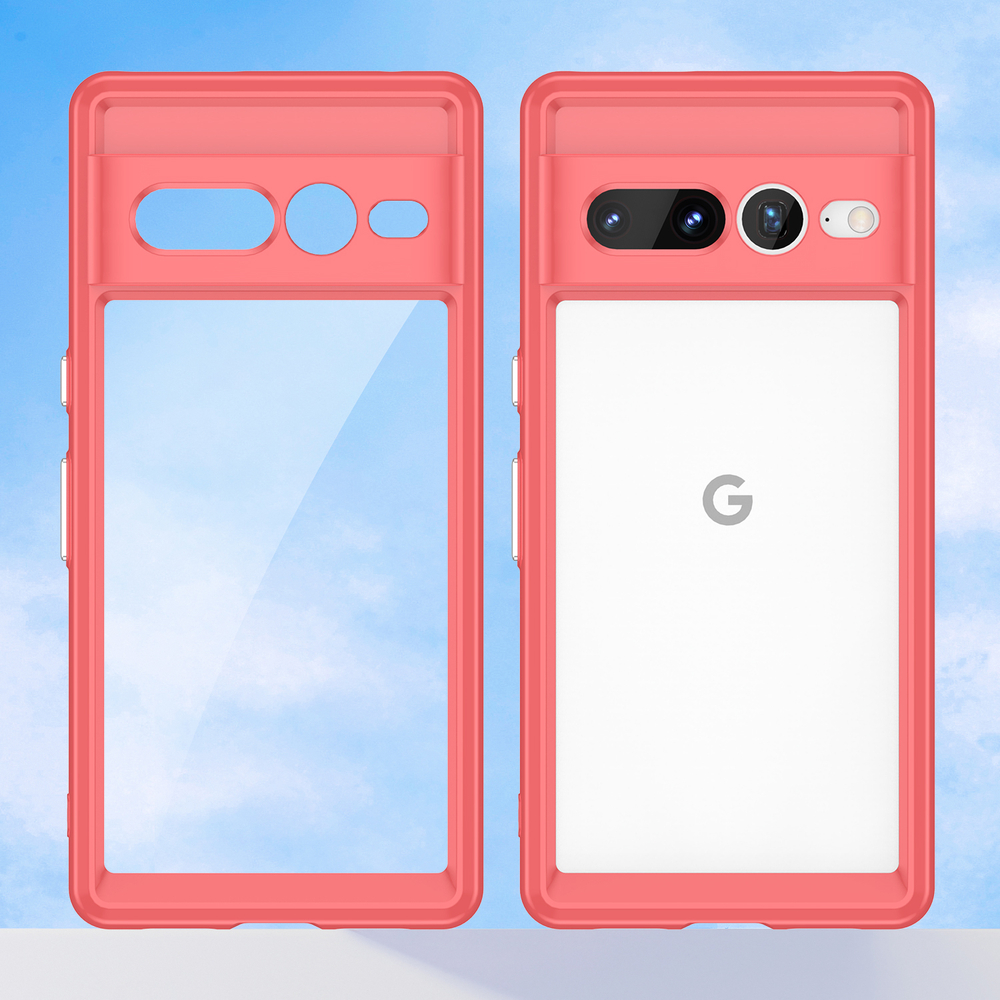 Чехол защитный c мягкими рамками красного цвета для Google Pixel 7 Pro, мягкий отклик кнопок