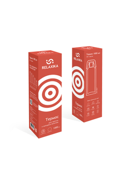 Термос Relaxika 101 (1 литр), красный (стикерпак "Альпинизм")