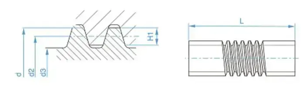 Винт трапецеидальный TR28х5LH ГОСТ 24737-81 (лев.резьба) L50 см TECHNIX PRO