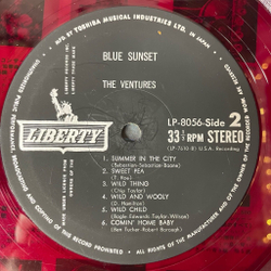 Винтажная виниловая пластинка LP The Ventures Blue Sunset (Japan 1967) (No Obi) (Red Wax Vinyl) Hanky Panky