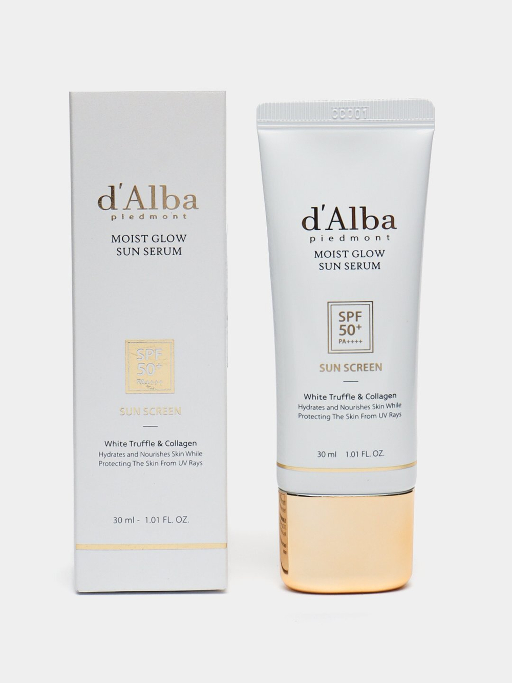 D'Alba Moist Glow Sun Serum White Truffle&Collagen Sun Screen SPF50+ PA++++ cолнцезащитный увлажняющий серум с экстрактом итальянского трюфеля