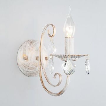 3305/1 / настенный светильник /   белый с золотом/прозрачный хрусталь Strotskis