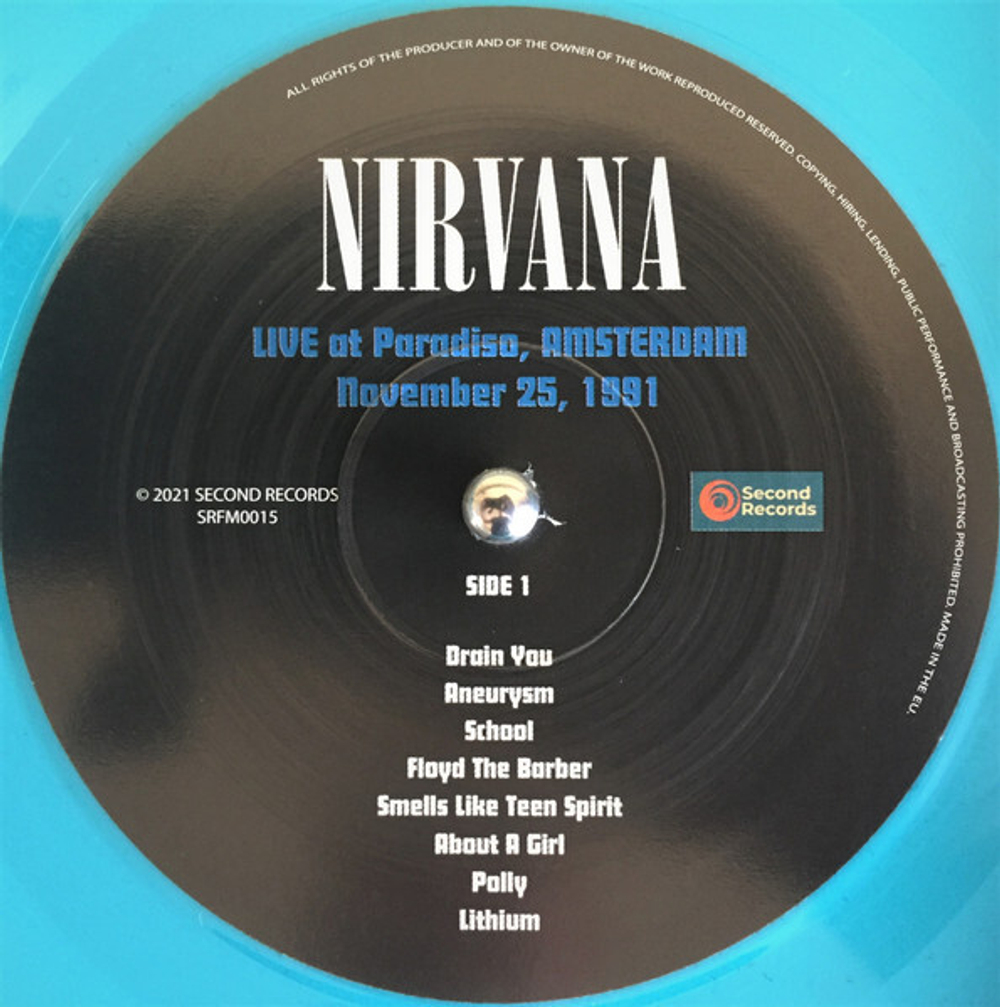 Nirvana / Live At Paradiso, Amsterdam - November 25, 1991 (Coloured Vinyl)(LP)