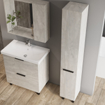 Зеркальный шкаф VIANT "Берлин" 80 правый/левый без света цемент 136х800х700