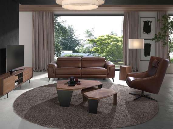 Крутящееся кресло Angel Cerda 5044, коричневая кожа