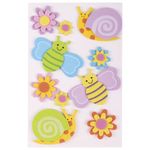 Наклейки из EVA "Насекомые", 10 шт., ассорти, ОСТРОВ СОКРОВИЩ, 661456