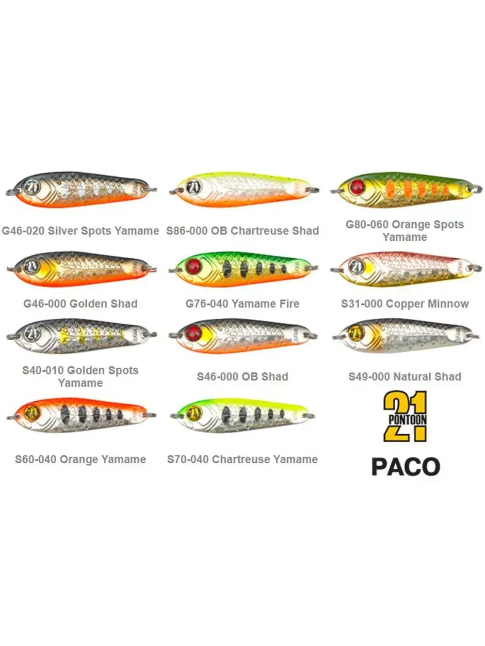 Блесна колебалка PACO, 3/8oz, G46-020, вес(гр) 10,5, (мм) 48