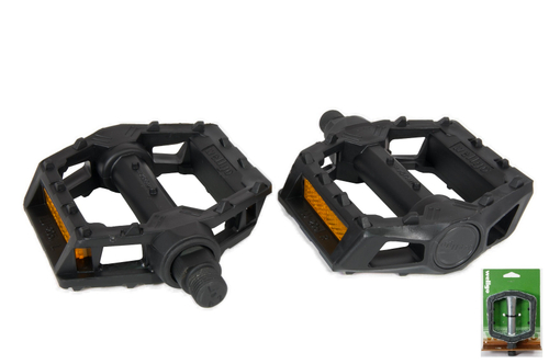 Педали Wellgo PLATFORM пластиковые, 112x99x32мм, резьба 9/16", шариковые подшипники, черные