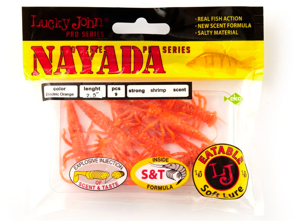 Мягкая приманка Lucky John NAYADA 2.5in (63 мм), цвет 036, 7 шт.