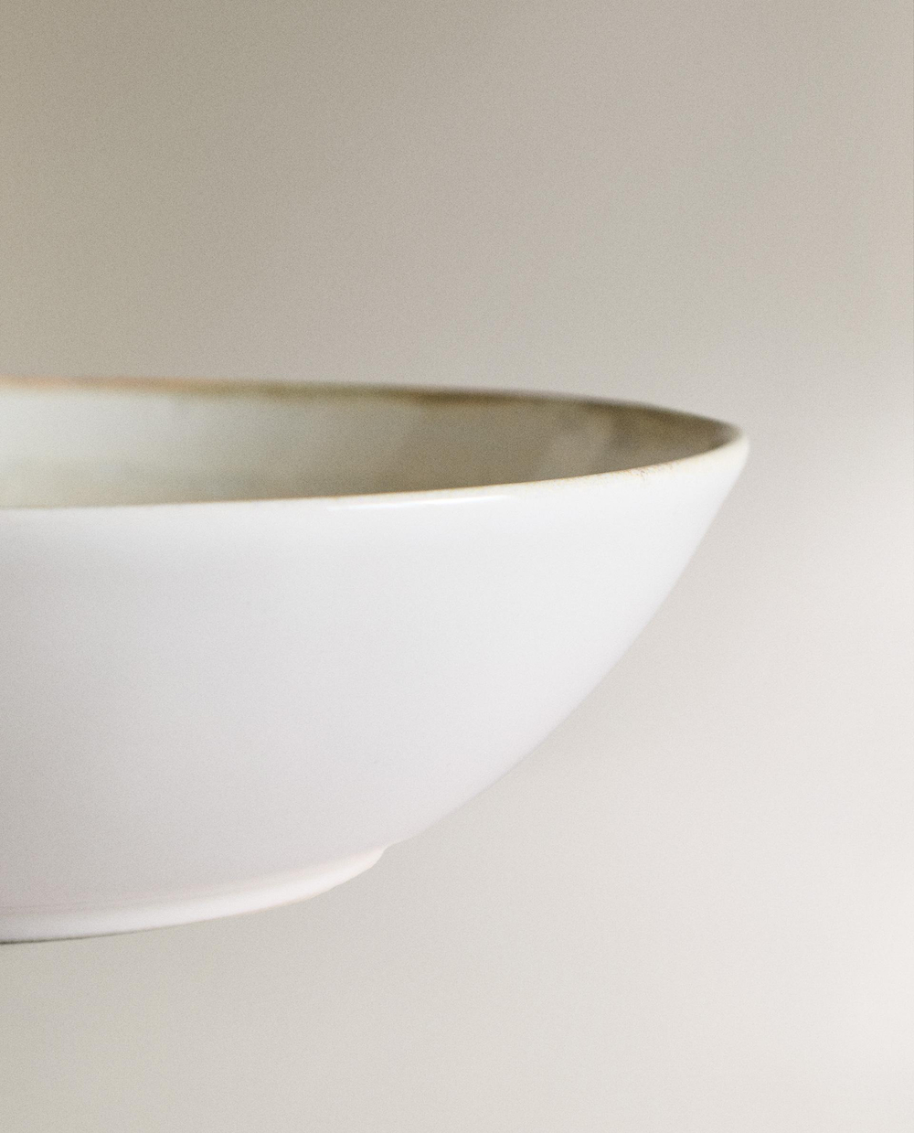 Zara Home миска из каменной керамики, цвет бежевый, 14 см