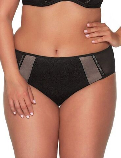 Трусики-слипы с серебристым декором (Размер: XL) (Цвет: черный)