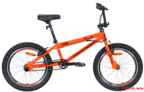 Велосипед 20" AVENGER BMX C201B, оранжевый неон/синий (2021)