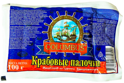 Крабовые палочки замороженные Columbus, 100г