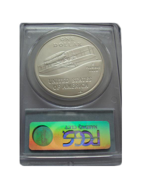 США 1 доллар 2003 100 лет первого полета Братья Райт СЛАБ PCGS MS69 СЕРЕБРО