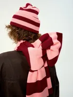 Купить Шапка Kraizy Stripes в полоску бургунди / роза Шапка Kraizy Stripes в полоску бургунди / роза