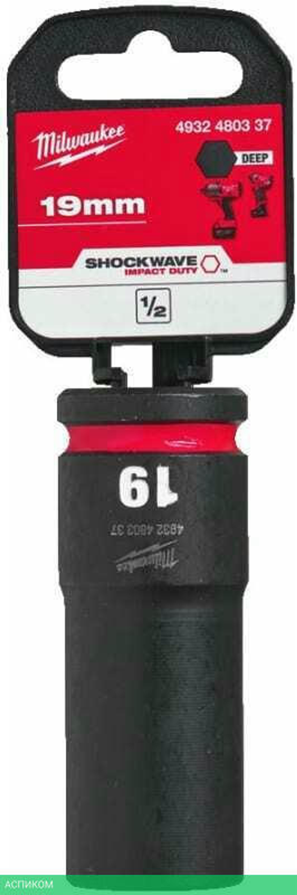 Головка ударная Milwaukee Shockwave 1/2" 19мм (4932480337)